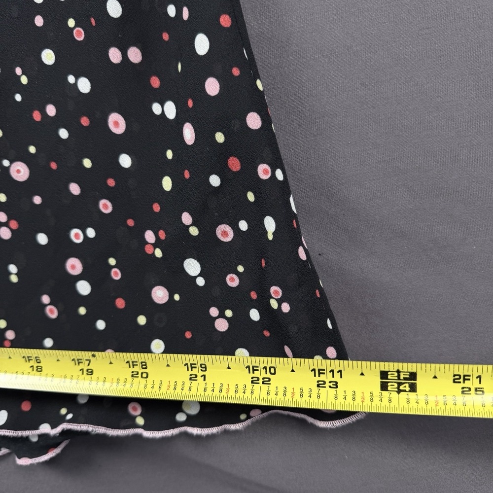 Speechless 11 A-Line Dress Black Polka Dot Ruffle Flutter Sleeve Collared - Picture 5 of 13